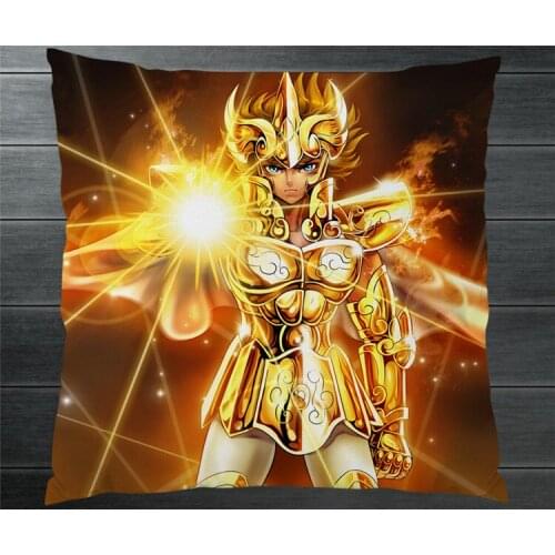 Saint Seiya Gold Leo Aiolia Virgo Shaka Fanart 40*40cm Two Side Pillowcase Pillow Case Cover Cosplay Gift BED/SOFA/CAR Decor New