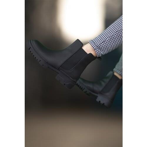 Riccon Black Zipperless Men Boots 'Turkish' Quality 2021 Fashion Design Season Comfort Fast Shipping