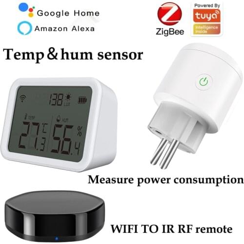 NEW Tuya ZigBee Temperature sensor humidity luminous intensity detector indoor Hygrometer thermometer with screen APP control