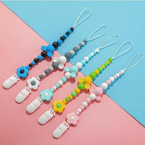 Baby Pacifier Clip Chain Baby Teething Soother Chew Toy Dummy Clips Dinosaur & Koala Gum Toys Nipple Holder