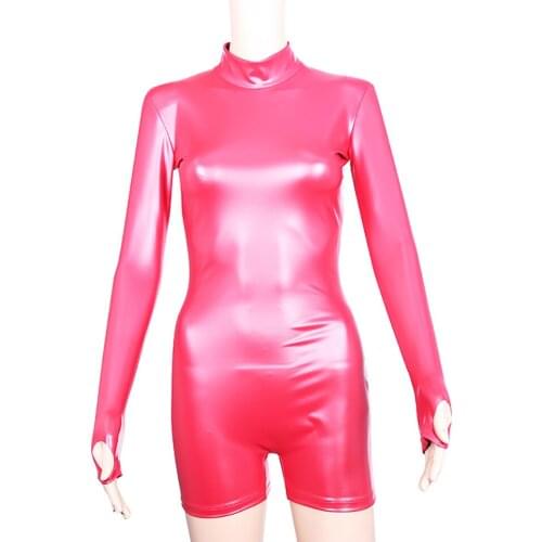 Fad ES-E3XL Plus Size Turtleneck Bodycon Jumpsuit Long Sleeve Bodysuit Bodystocking Fitness Body Stocking Onesies Shaping Pants