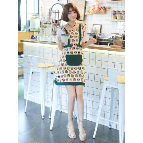 Apron home kitchen Korean version cute creative suit ins apron restaurant princess home literary Nordic fashion