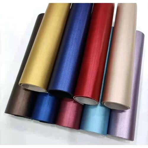 Glossy Shiny Solid Color Sheepskin Texture PU Vinyl Faux Leather Fabric Sheet for Making Cover/Shoe/Bag/Garment/Home Textile