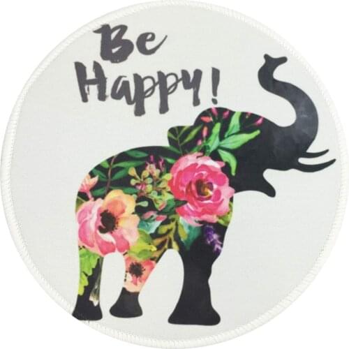 Mouse Pad Cute Blue Yellow Pineapple Pattern Mousepad Non-Slip Rubber Base Mousepad with Stitched Edge, Gaming Round Mouse Pads