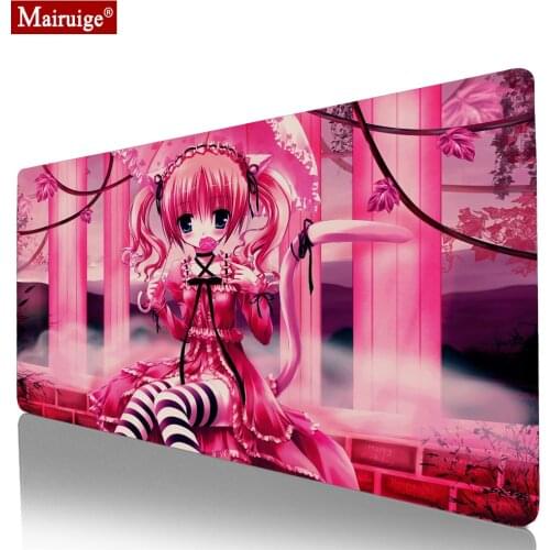 Anime Girl Mouse Pad Pink Kawaii DIY Custom Keyboard Pad Desk Mat Carpet Best Gaming Mat Large Full Desk Cute 900x400 Mousepad