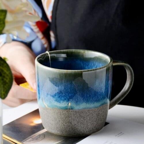 Kiln Mug Retro Office Water Cup Japanese Breakfast Cup Ceramic Drinking Water Cup Milk Coffee Cup Multi-purpose Gift for Lovers