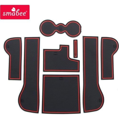 Gate slot pad For SKODA OCTAVIA 2015-2017 Non-slip mats red/white/black Interior Door Pad/Cup