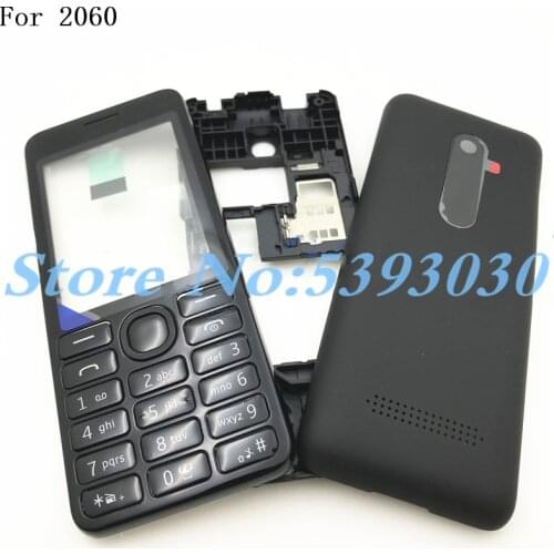 Top Quality Original For Nokia Asha 206 2060 Housing Cover Door Frame + Battery Back cover+Keypad + Logo