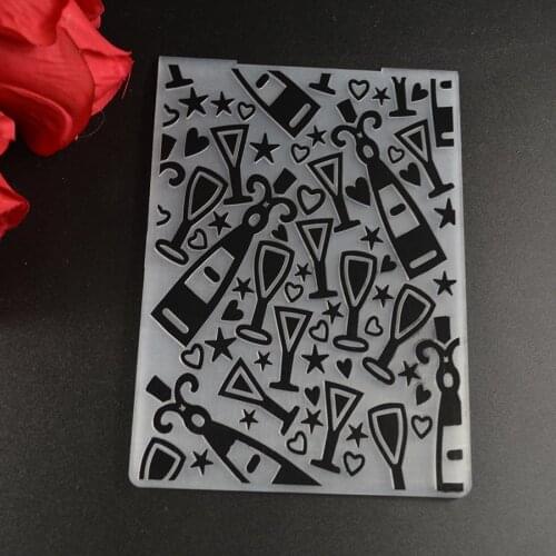 Party champagne plastic embossing folder for card making stationary paper crafts stencil cutting die background