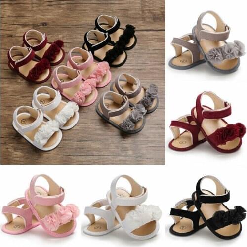 PUDCOCO Pretty Newborn Kid Baby Girl Flower Lace Sandals Clogs Flat Shoes Summer Casual Crib Shoes First Prewalker 0-18M