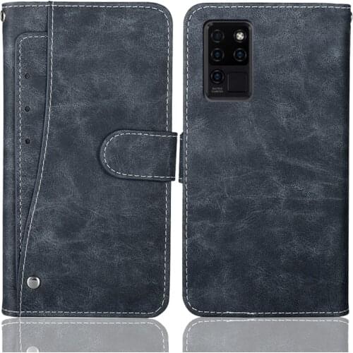 Luxury Wallet Oukitel C21 Case 6.4" Vintage Flip Leather Business Protective Cover For Oukitel C21 Case Card Slots
