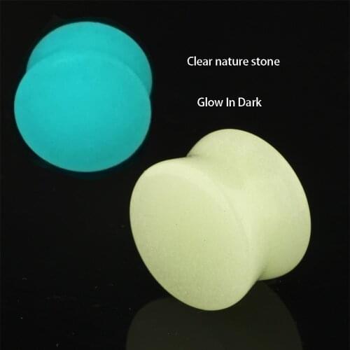 JUNLOWPY Nature Stone Grow In Dark Ear Gauges Kit Stretching Earring Plug Flesh Tunnels Piercing Body Jewelry 6-16mm 60/120pcs