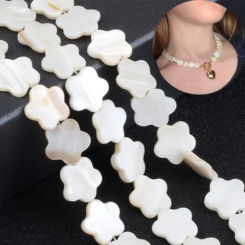 Plum Blossom Freshwater Shell Loose Beads Jewelry Findings Handmade Diy 15mm Flower Shell Beads Accessories For Bracelet Earring