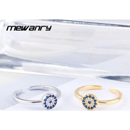 Mewanry 925 Sterling Silver Wedding Rings Fashion Simple Design Sparkling Elegant Holiday Party Jewelry Birthday Gifts for Women