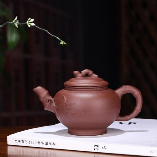 Yixing undressed ore purple clay smile sakura bamboo sea all hand tea wechat business agent undertakes the teapot
