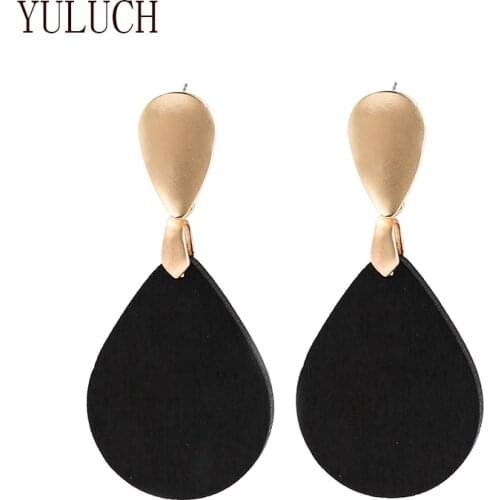YULUCH wood earrings for women simple personality jewelry birthday gift girl party STUD 2020 art accessories
