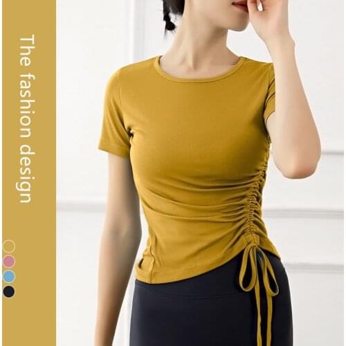 2020 New Sport Crop Top Women Fashion Seamless Yoga Shirts High Elastic Breathable Short Sleeve Female Sportswear
