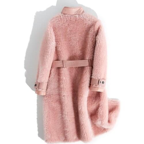 100%Real Jacket Women Winter Warm Thick Fur Coat Sheep Shearing Outwear Chaquetas Invierno Mujer B12F24145 MF436