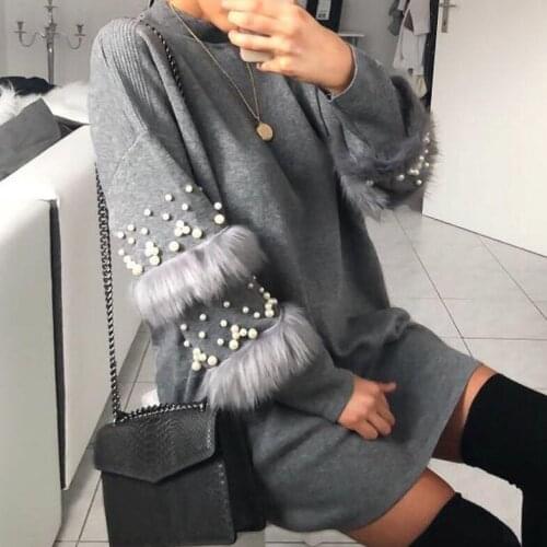 Pullover New Arrival Polyester Casual Turtleneck 2019 New Womens Sweater High Collar Long Rabbit Beaded Female Loose Women