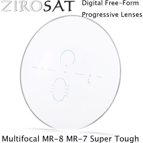 ZIROSAT Tinted Color MR-8 MR-7 Multifocal Progressive lenses Super Tough Prescription Lenses Strong Anti Reflective for Rimless
