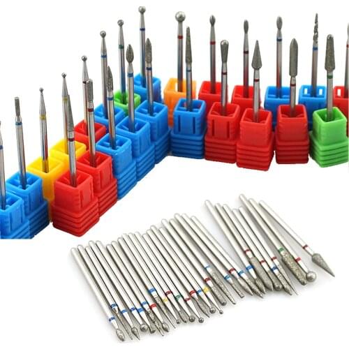 1PCS Round Diamond 28Type Nail Drill Bits Milling Cutter Manicure Pedicure for Electric Nail Clean Salon Accessory
