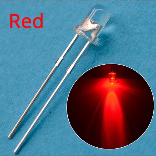 100pcs Min F3 3mm 2pins Round Red Diode Led Water Clear Super Bright Light-emitting Diode Bulb Led Lamp Super Bright Light Beads