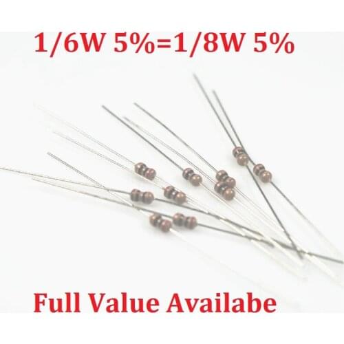 1000PCS/LOT 1/6W 10K resistance 8.2K/9.1K/10K/12K/15K 1/8W Metal resistor color ring carbon film resistors