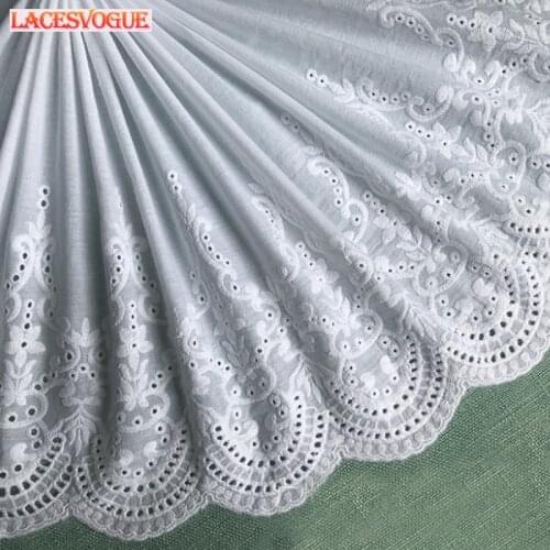5yards 33cm Cotton embroidery lace fabric Garment needlework sewing Patchwork DIY Handmade accessories Clothes decoration 755