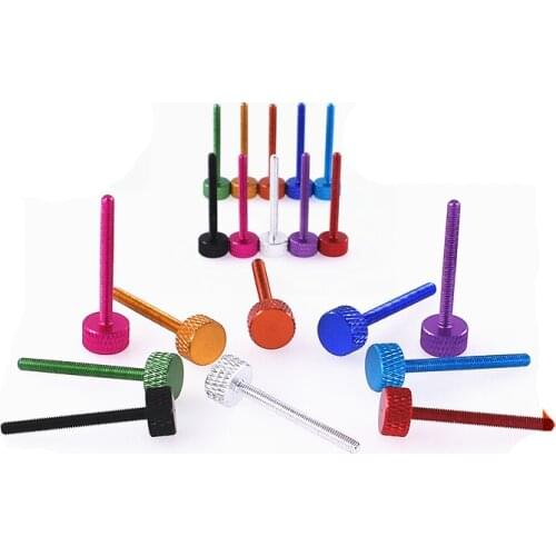 2pcs M3 aluminum alloy pineapple grain knurled hand screws high head big flat headel handle screw color bolts 30mm length