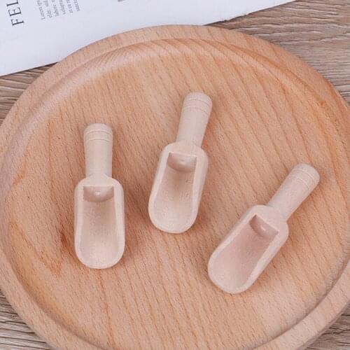 3 Pcs Mini Wooden Scoops Bath Salt Spoon Candy Flour Spoon Specially Scoops Kitchen Utensils Tool Accessory 7.7*2.2cm