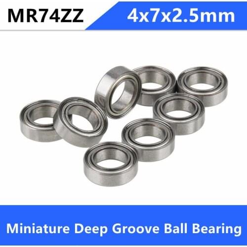 Free shipping 50/100PCS high quality MR74ZZ miniature ball bearing MR74 MR74-2Z shielded deep groove ball bearing 4x7x2.5 mm