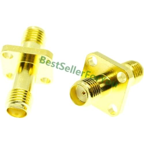 Adapter SMA Connector Female To SMA Connector Female 12.7mm 4 Hole Flange Panel Mount Connector F/F