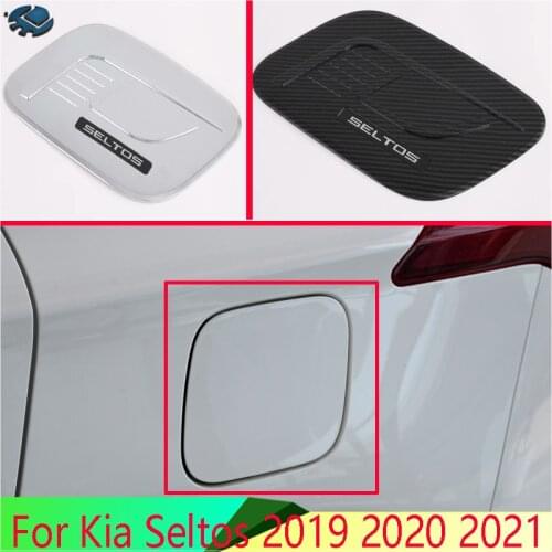 For Kia Seltos 2019 2020 2021 Car Accessories ABS Chrome fuel tank cap cover car-styling trim oil fuel cap protective