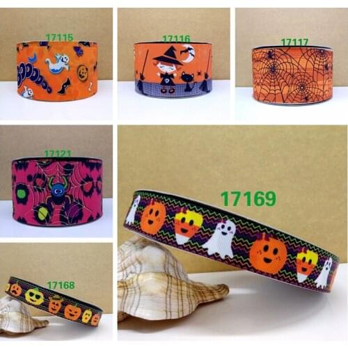 Free shipping 50 yard Halloween printed grosgrain ribbon 17169