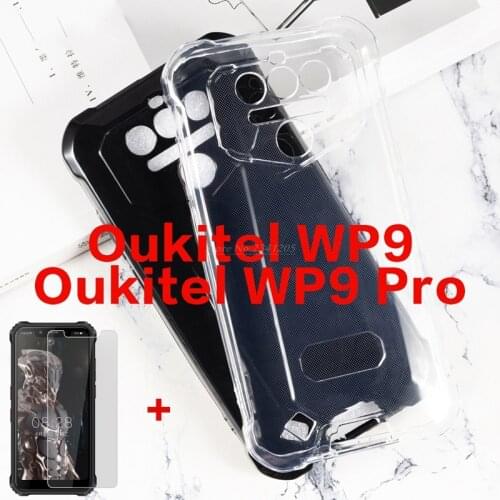 WP9 Case Matte Soft Black TPU Case For Oukitel WP9 Pro Silicone Caso Transparent Phone Case For Oukitel WP9 Tempered Glass Cover