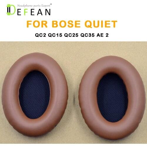 Defean 1 pair Brown Not word Replacement Ear Pads EarPads For Bose QC2 QC15 QC25 QC35 AE 2 2i 2w SoundTrue SoundLink Headphones