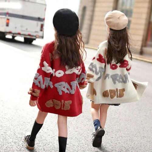 Childrens Sweater for Girls Cardigan Autumn Winter Teen Girls Clothes Baby Cardigan Knitted Sweater Coat 10 12 13 Years Outfits