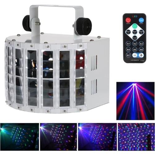 Disco Stage Lights 24W RGBW LED 6 Channel DMX 512 Voice-activated Voice-control Auto Control LED Projector DJ Home KTV Lighting