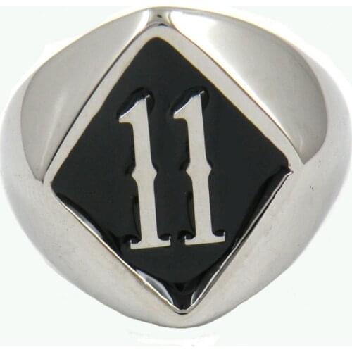 FANSSTEEL Stainless Steel Jewelry Customized 2 Block Letters Initial Alphabet Name Number Ring Personalized Gift