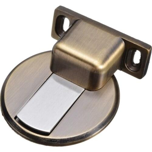 Zinc Alloy Magnetic Door Stop Invisible Door Stop Anticollision Magnetic Floor Mounted Stopper +4Screws Home Funrniture Hardware