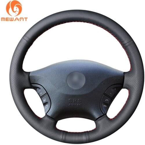 MEWANT Black Artificial Leather Steering Wheel Cover Holster for Mercedes Benz Viano W639 Vito Sprinter 2003-2014 VW Crafter