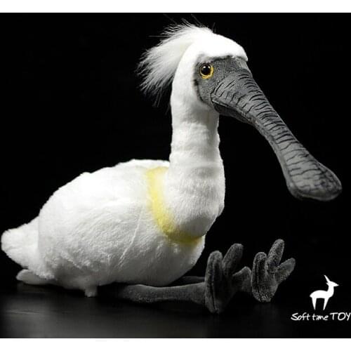 Nice Toys Real Life Plush Spoonbill Doll Soft Platalea Leucorodia Model Ornaments Gifts Very Beautiful