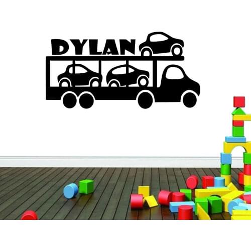 New arrived Cars Wall Decor Decals Customized Name Children Wallpaper Adhesive Vinyl Wall Stickers Home Decoration