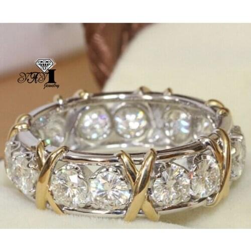 Wholesale YaYI Jewelry Fashion Princess Cut 3.8 CT White Cubic Zirconia Silver Color Engagement Wedding Party Lovers Rings