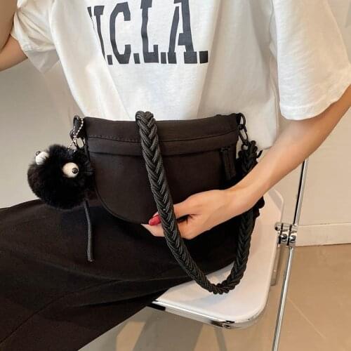 Casual Canvas Women Chest Bags 2021 Fashion Crossbody Bag Solid Color Designer Clutch Pouch Travel Female Purse Phone Pouch