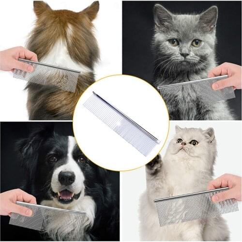 New Pet Hair Removal Comb Stainless Steel Pet Grooming Comb For Dogs And Cats Removes Loose Undercoat Portable Comb Pet Products