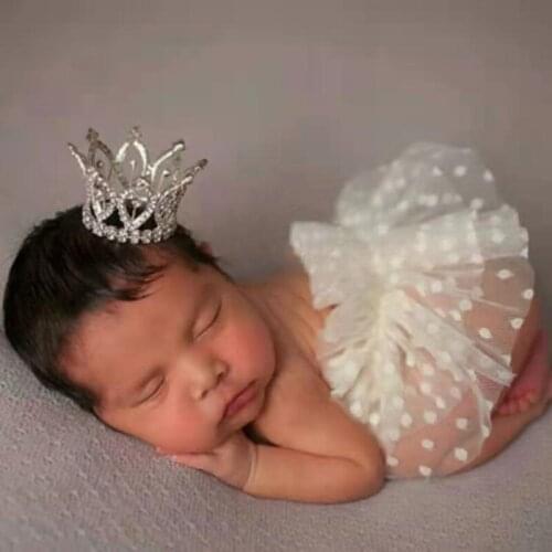 2 Pcs Newborn Photography Props Short Skirts+Headwear Crown Set Baby Infants Photo Shooting Clothing Headdress Dropshipping