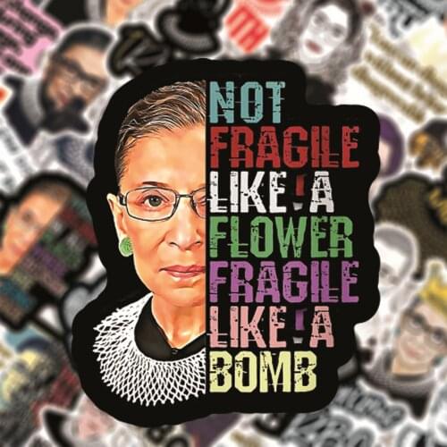Ruth Bader Ginsburg Sticker Art Print Home Decor Wall Notebook Phone Luggage Laptop Bicycle Scrapbooking Decals Stickers