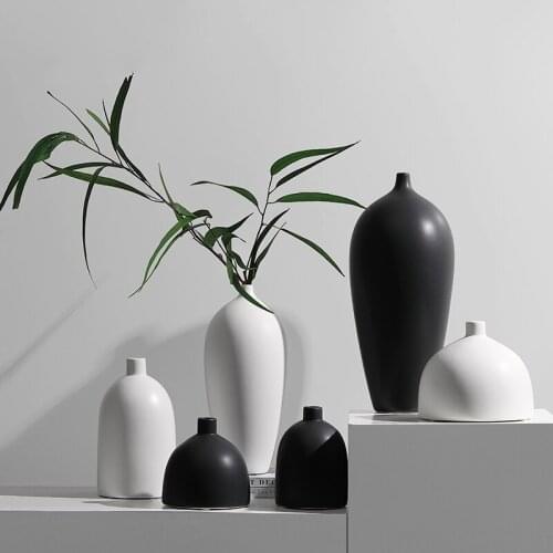 Modern Minimalist Ceramic Vase Japanese Style Home Decor Living Room Table Decoration Accessories White Flower Vase Craft Gifts