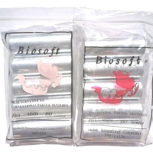 5PCS Dental Lab Materials Denture Flexible Acrylic Common B Color Two Types Bloodshot And No Bloodshot On RPD Work